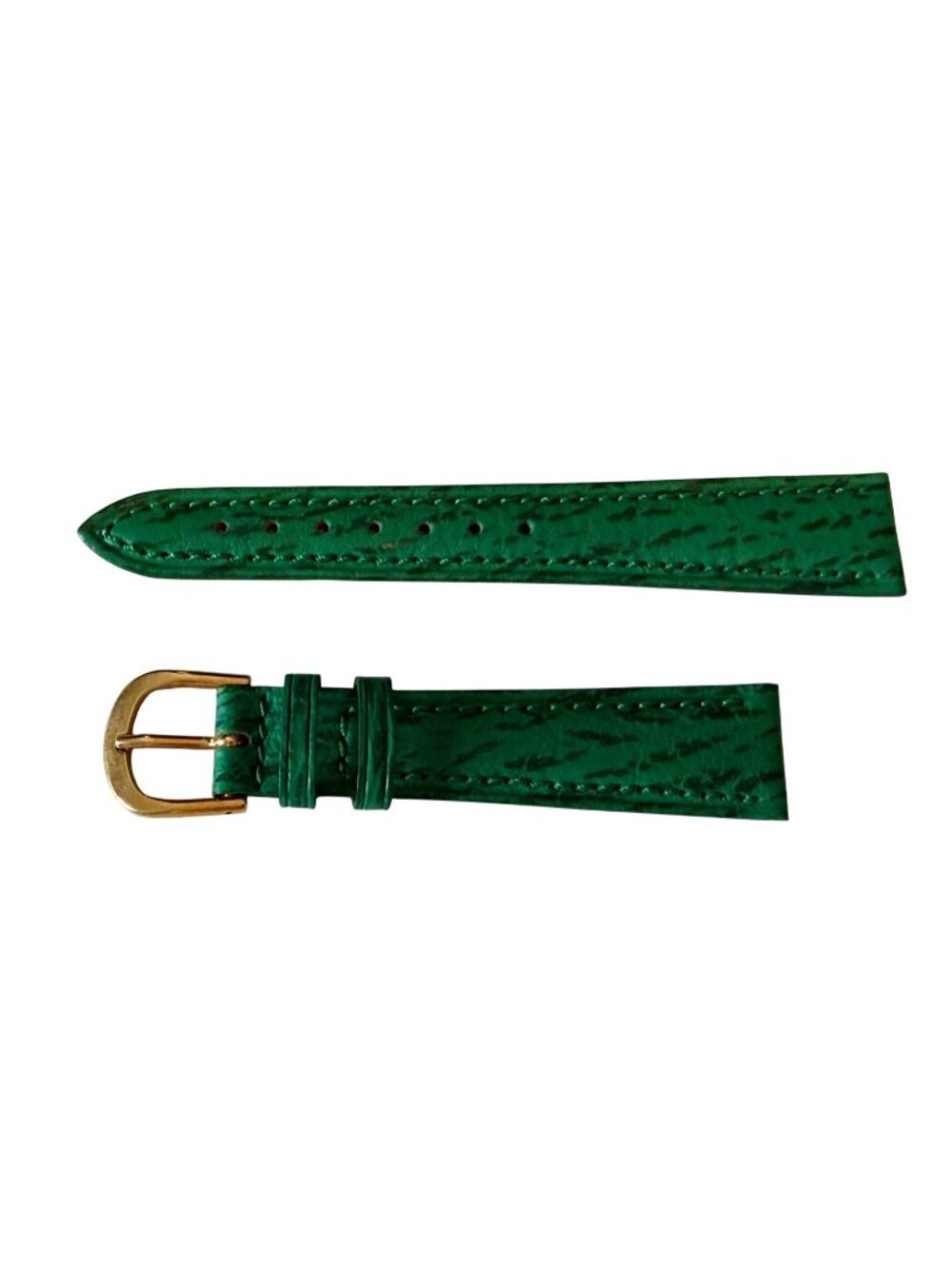 Vintage F Ciburon Green Genuine Leather Watch Strap Gold-Tone Buckle Exotic Patt
